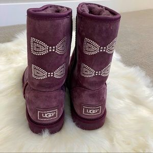 UGG Swarovski Crystal Bow Classic Boots Port Wine